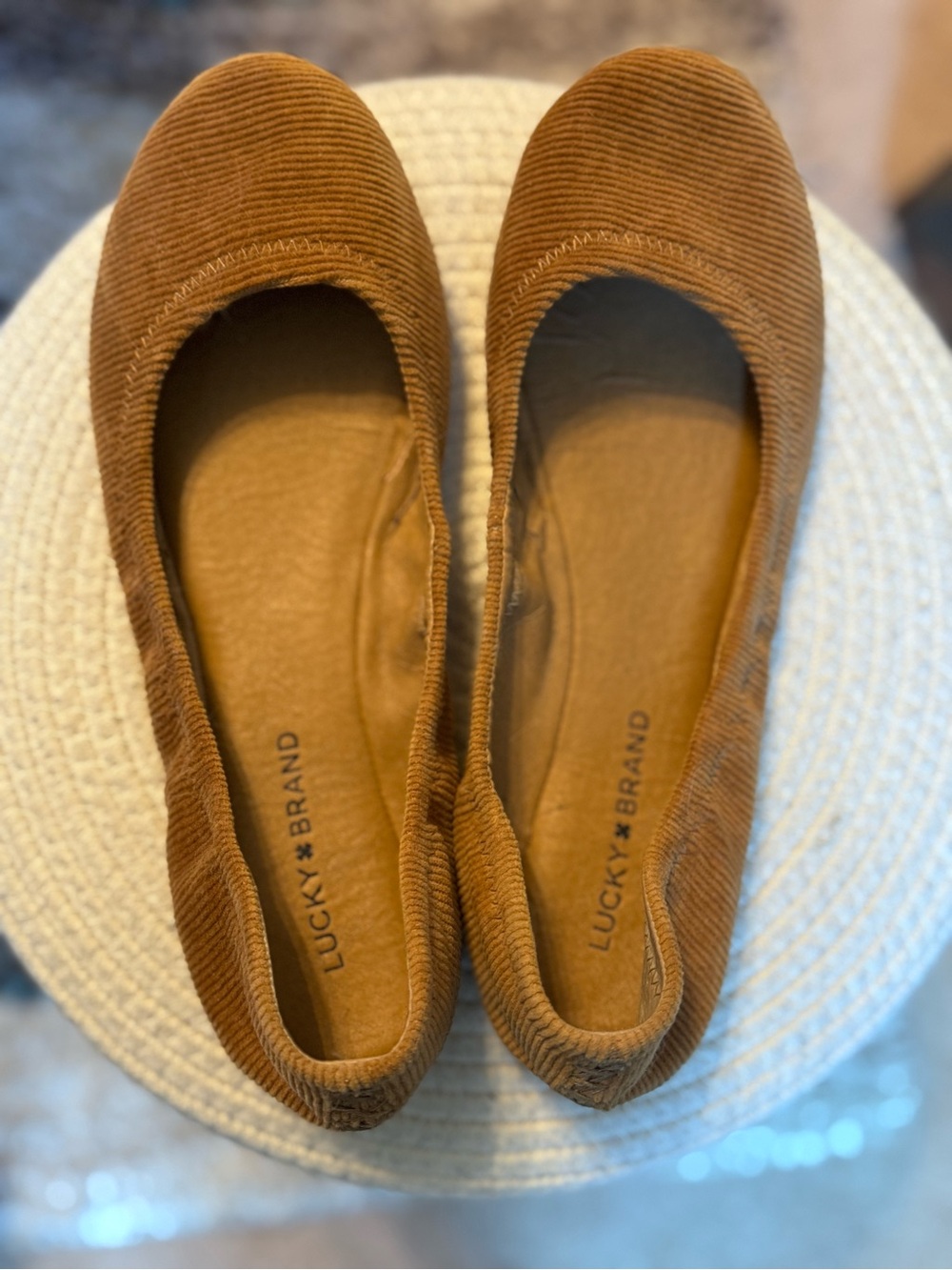 Lucky Brand Women's Corduroy Ballet Flats - Tan Brown